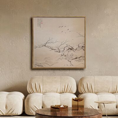 Chinese retro art style Premium Canvas Printed Oil Painting with Fine Texture