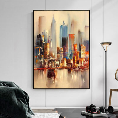 Modern Abstract Hand Painted Oil Painting on Canvas - Customized Size Wall Art with Eco-friendly Acrylics