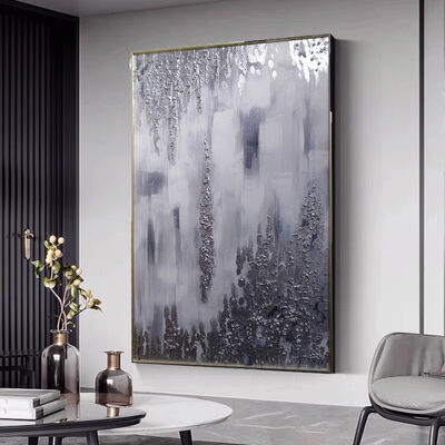 100% Handmade Hand Painted Oil Painting Abstract Landscape Canvas Wall Art with 3D Relief and Customized Size