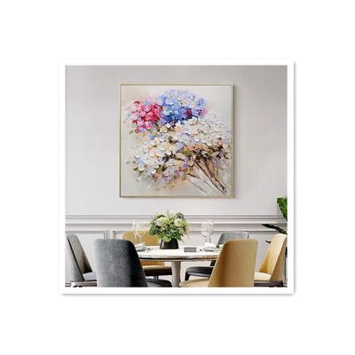 Hand Painted 3D Relief Abstract Landscape Oil Painting on Canvas Wall Art with Customized Size