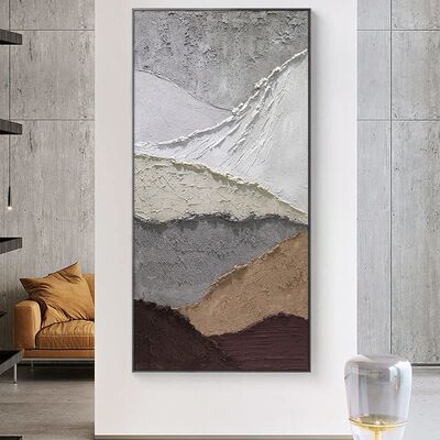 Customized Size Hand Painted Oil Painting with Hand Applied Gold Leaf and Eco-Friendly Acrylics on Canvas Wall Art